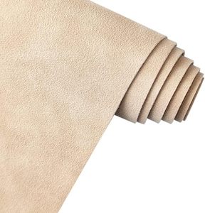 Split <b>suede</b> Leather Sheet Beige <b>Brushed</b> Sueded Cow Skin Material for Furniture Craft 0.8-1.2 mm Thickness - Product Image 5
