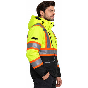 Wholesale <b>Hi</b> <b>Vis</b> Reflective Safety <b>Jacket</b> High Visibility Durable Workwear Construction and Security <b>Jacket</b> - Product Image 5
