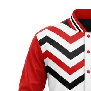Chaqueta de Béisbol Roja y Blanca de Manga Larga con Cierre Completo, Uniforme de Equipo, Ropa Exterior Ligera y Cómoda para Deportes - Product Image 4