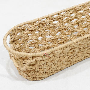 Paniers en corde de papier de forme ovale tissée naturelle avec poignées pour la décoration intérieure et l'affichage de comptoir - Product Image 3