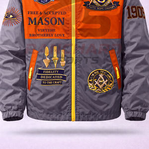 Chaqueta Cortavientos Masónica Personalizada, Ligera e Impermeable, con Logotipo Masónico Bordado, Fabricante OEM al por Mayor - Product Image 3
