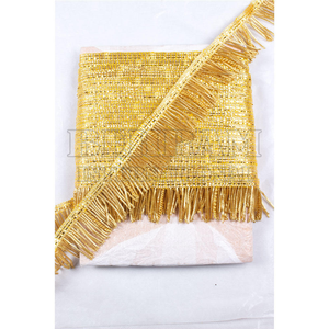 Frange à pampilles en fil d'or sur mesure, tailles de 2 cm à 8 cm, directement de l'usine, pour rideaux, vêtements et usage décoratif - Product Image 1