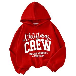 Wholesale 100% Cotton Kids Hoodies Full Sleeves Pocket Custom Christmas Prints French Terry Pullover Sweatshirt Hooded Collar - Product Image 1