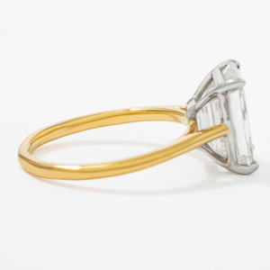 แหวนเพชรเม็ดเดี่ยวทรงเหลี่ยมมรกต 3.50 กะรัต ทองคำขาว 14K ประดับเพชร VS2 คุณภาพสูง แหวนหมั้นทองคำขาวสำหรับผู้หญิง - Product Image 6