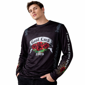 Maillot de sport personnalisé à manches longues pour homme, avec motif graphique, anti-transpiration, style streetwear, t-shirts pour homme, fabricant OEM, marque privée - Product Image 1