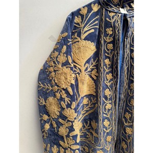Veste élégante en velours avec broderie florale dorée, col mandarin, manches longues, style automne, vêtements d'extérieur pour femmes - Product Image 2