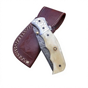 Couteau pliant OEM neuf, modèle Tracker, avec manche en bois, en acier Damas de qualité DIY, pour le camping en extérieur, système Liner Lock - Product Image 5