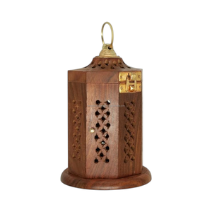 Vintage Wooden Lantern Incense Burner Handmade Aromatherapy Incense Holder Home <b>Decor</b> Yoga Meditation Gift - Product Image 3
