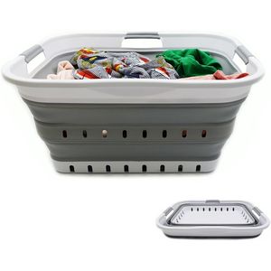 Cesto per Bucato Pieghevole in Plastica da 42L (11 Galloni), Contenitore/Organizzatore Salvaspazio Richiudibile - Product Image 4