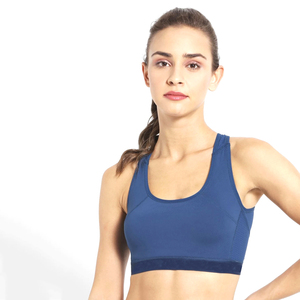 Women's Comfortable Lightweight Seamless High Support Sports <b>Bra</b> Plus Size for Yoga Running Gym Fitness Use <b>Blue</b> - Product Image 3