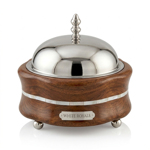 Juego de Cazuelas Perfect Majlis para Servir, Recipiente Aislado para Alimentos Calientes, Tapa de Acero Inoxidable y Base Elegante con Diseño de Madera, Vajilla al por Mayor - Product Image 1