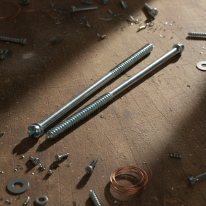 Double Ended Metric Inch Wood <b>Screws</b> Slotted Head Partial Thread Class 4.8/6.8 Grade Zinc Plated Carbon Steel DIN Standard - Product Image 1