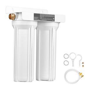 Sistema di filtrazione dell'acqua a 2 cartucce per camper, filtro per rimuovere sedimenti, cloro, cattivi gusti, odori e zanzare - Product Image 1