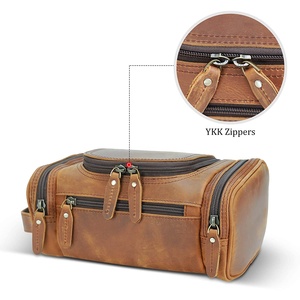 New Design High Quality Genuine Leather Shaving Kit Large Dopp Kit Toiletry Bag Custom Logo <b>Makeup</b> <b>Case</b> Men Women. - Product Image 4