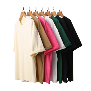 Camiseta de Manga Corta Oversize para Hombre, Cuello Alto, Color Sólido, 100% Algodón Jersey, Formal, Beige, Precio Bajo, Superventas 2026 - Product Image 3