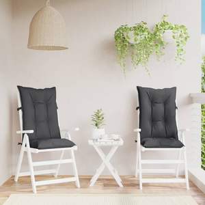 Juego de 2 Cojines para Silla de Respaldo Alto, Color Antracita Melange, 100% Poliéster, Cojines Lumbares y Cojines para Asiento - Product Image 3