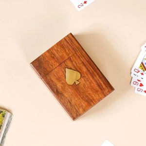 Wood Playing <b>Card</b> <b>Box</b> Customizable Solid Wood Desktop <b>Card</b> Display Stand Personalized Wood Playing <b>Card</b> Holder - Product Image 6