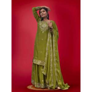 Conjunto Elegante de Top y Pantalón con Dupatta para Mujer, Ideal para Fiestas - Product Image 1