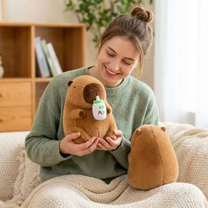 Aika Vente en gros Personnalisé en gros Peluche super douce Capybara Mascotte Biberon Promotionnel Doublure en maille de coton PP <span class=keywords><strong>Jouet</strong></span> en peluche - Product Image 1