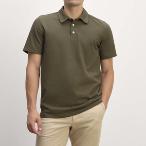 Chemise à col rond pour homme en polyester recyclé, nouvelle mode, sport, coton vert olive original, séchage rapide, respirante, polos - Product Image 3