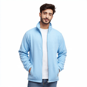 Chaqueta polar de hombre con cremallera completa, 100% poliéster, a cuadros, cortavientos - Product Image 4