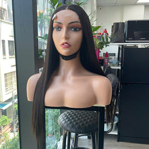 Prix de gros 100% brut vierge vietnamien humain dentelle perruque os droit naturel noir couleur Super Double dessiné Extensions de cheveux - Product Image 4