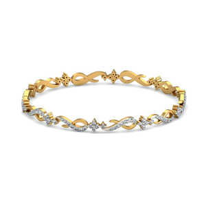 AJRETAIL Brazalete de diamante natural de 1,52 quilates Diseño de giro infinito en oro amarillo Color HI Claridad DE LA VS-SI Certificado IGI - Product Image 1