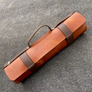 Sac/Rouleau à Couteaux de Chef Classique Portable en Cuir Véritable Léger PK, Nouveau Modèle, Couleur Personnalisée, Durable, OEM, Garantie 3 Ans - Product Image 1