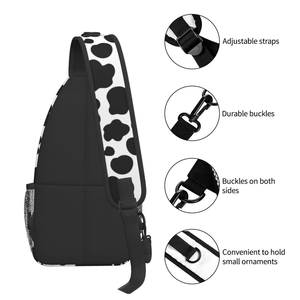 Mochila con estampado de vaca y correa de hombro arqueada, mochila unisex de moda con respaldo suave, 20-36L, impermeable, para senderismo al aire libre - Product Image 3