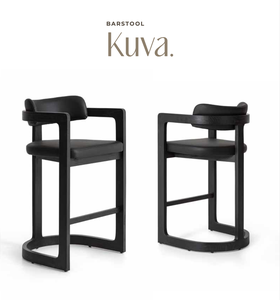 เก้าอี้บาร์หุ้มหนัง PU สีดำ พร้อมที่วางแขนแบบติดตั้งถาวร ดีไซน์ทันสมัย สำหรับใช้งานเชิงพาณิชย์ในร้านอาหาร บาร์ และร้านอาหาร - Product Image 1