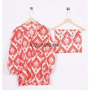 Conjunto de Pijama para Mujer 100% Algodón con Estampado Floral, Mangas Largas y Cintura Elástica, Ropa de Dormir Transpirable para Todas las Temporadas - Product Image 3