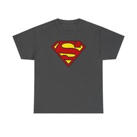 T-shirt à manches courtes pour homme avec logo Superman, coupe classique, jersey de coton, col rond, style décontracté, imprimé sur le devant, design de personnage
