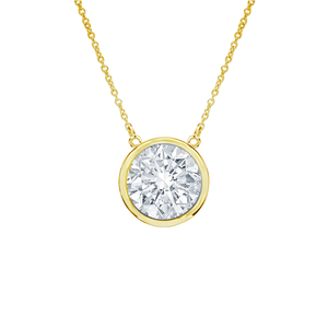 0.20 กะรัต จี้เพชรทรงกลมเจียระไนแบบเบรลลิออน ขอบทอง 14K ชุบโรเดียม สไตล์มินิมอล สำหรับทุกเพศ ใส่ได้ทุกวัน - Product Image 2