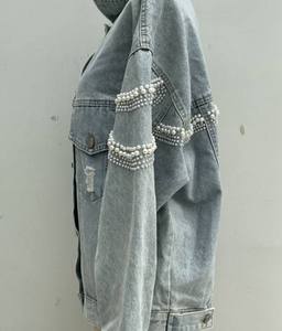Women's Casual jeans <b>Denim</b> Jackets Outwear Fall Jacket <b>Denim</b> Button up <b>Coat</b> Oversize <b>Denim</b> Jacket for Ladies - Product Image 5