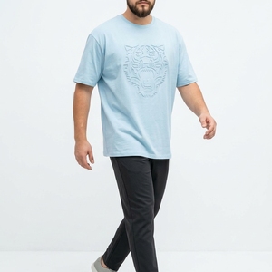 T-shirts unisexes à logo graphique imprimé en 3D, en coton gaufré de haute qualité, coupe oversize, col rond, style décontracté – Grande Vente - Product Image 1