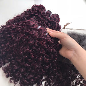 Borgoña Color Pixie Textura Venta al por mayor 100% Raw Virgin Vietnamita Cabello humano Super Doble Extensiones de cabello - Product Image 3