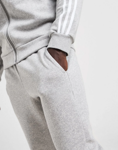 Men's Gray Full Sleeve Tracksuit <b>Set</b> Stand Collar Fleece Casual Wear Autumn Sportswear Solid Color <b>Knitted</b> Fabric - Product Image 5