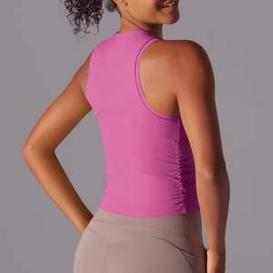 Top de Yoga Corto para Mujer, Tallas Grandes, Transpirable, Corte Regular, Cuello Redondo, Sin Mangas, Ecológico, de Alta Calidad, Venta al Por Mayor Personalizada - Product Image 5