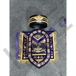 Ensemble de collier et tablier du Rite écossais de 33e degré avec ailes déployées et couronne - HSE - Product Image 1