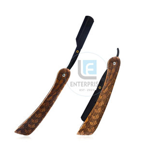 Maquinillas de Afeitar Rectas de Acero Inoxidable con Mango de Madera para Hombre, Fabricadas en Fábrica, Calidad Premium, Duraderas y Reutilizables - Product Image 3