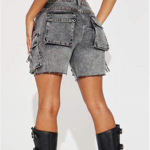 Shorts de Mezclilla para Mujer, Transpirables, de Secado Rápido, 100% Algodón, Cintura Elástica, Estampado Personalizado, 180g, Personalizables, Alta Calidad, Tallas Personalizadas - Product Image 6