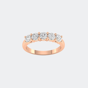 1.00CTW Round Cut Prong Set Five-Stone Band <b>Ring</b> - Product Image 6