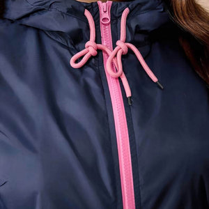 OEM/ODM Women Hooded Windbreaker <b>Jacket</b> Color Panel Full Zipper Outdoor Streetwear Style Women Nylon Windbreaker <b>Jackets</b> - Product Image 6