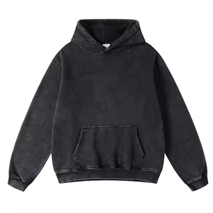 Vente en gros de sweats à capuche surdimensionnés personnalisés pour hommes, effet délavé, gris fumé, vintage, 100% coton, sweats à capuche et sweat-shirts pour hommes - Product Image 1