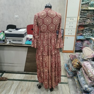 <b>Women</b> Boho Floral Print Maxi <b>Dress</b> V Neck Bell Sleeve Empire Waist Tiered Long Casual Summer <b>Dress</b> - Product Image 4