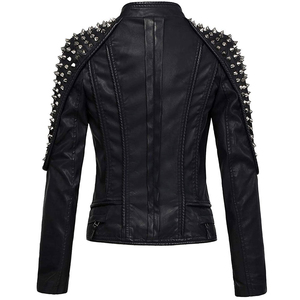 Chaquetas de Cuero Genuino para Mujer con Logotipo Personalizado, Chaqueta Casual Estilo Biker con Cierre, Abrigos de Cuero para Mujer, Chaqueta de Cuero Transpirable para Mujer - Product Image 2