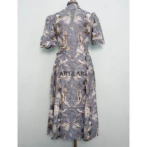 Vestido Largo Midi de Algodón con Diseño Indio Hecho a Mano para Mujer, Cuello en V, con Bolsillos, Ideal para Fiestas y Ocasiones Especiales - Product Image 6