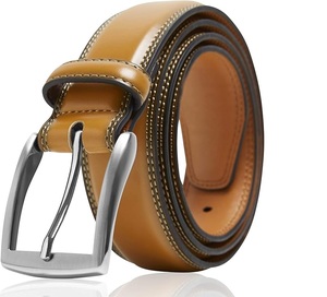 Ceintures en cuir de vachette pour hommes en gros – Cuir véritable, style formel, boucle en alliage, options de personnalisation OEM du logo - Product Image 1