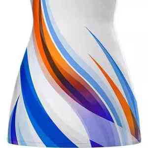 Ensemble d'uniformes de netball personnalisés imprimés par sublimation 100 % polyester, col en V, sans manches, taille élastique, séchage rapide, respirant, qualité supérieure pour équipe - Product Image 1