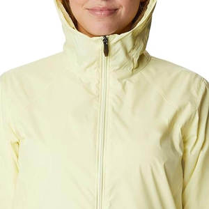 Veste légère à capuche pour femme, manches longues, imperméable, longueur longue, couleur unie, fermeture éclair, vêtement d'extérieur pour le printemps - Product Image 2